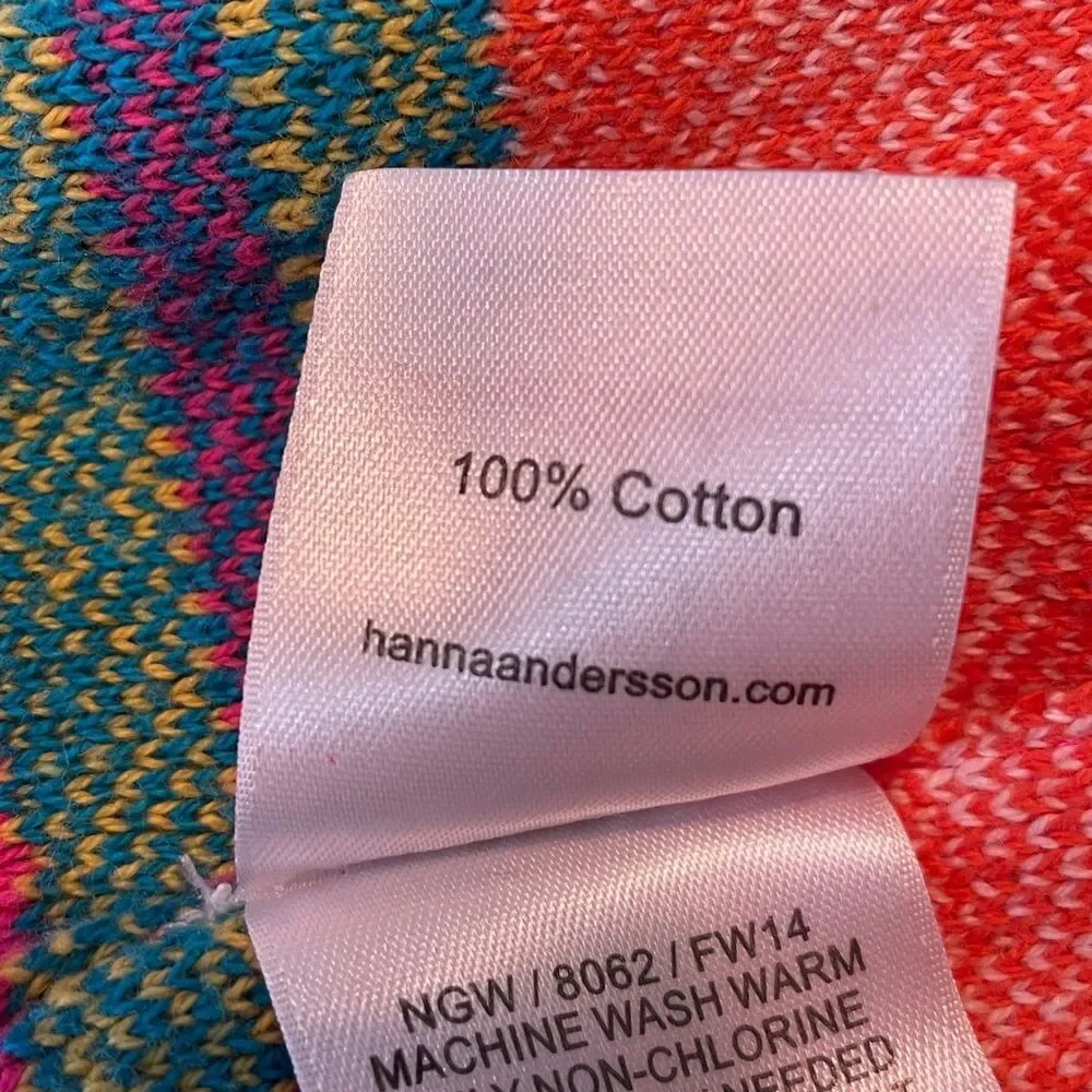 Hanna Andersson Knit Hat Colorful Pink, Turquoise, Orange Girl’s Size Medium